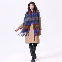 新款含羊毛格子围巾