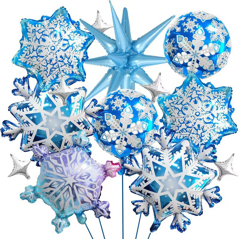 Snowflake Aluminum Film Balloon Set Christmas Children's One-Year-Old Party Frozen Holiday Decoration Photo Props
