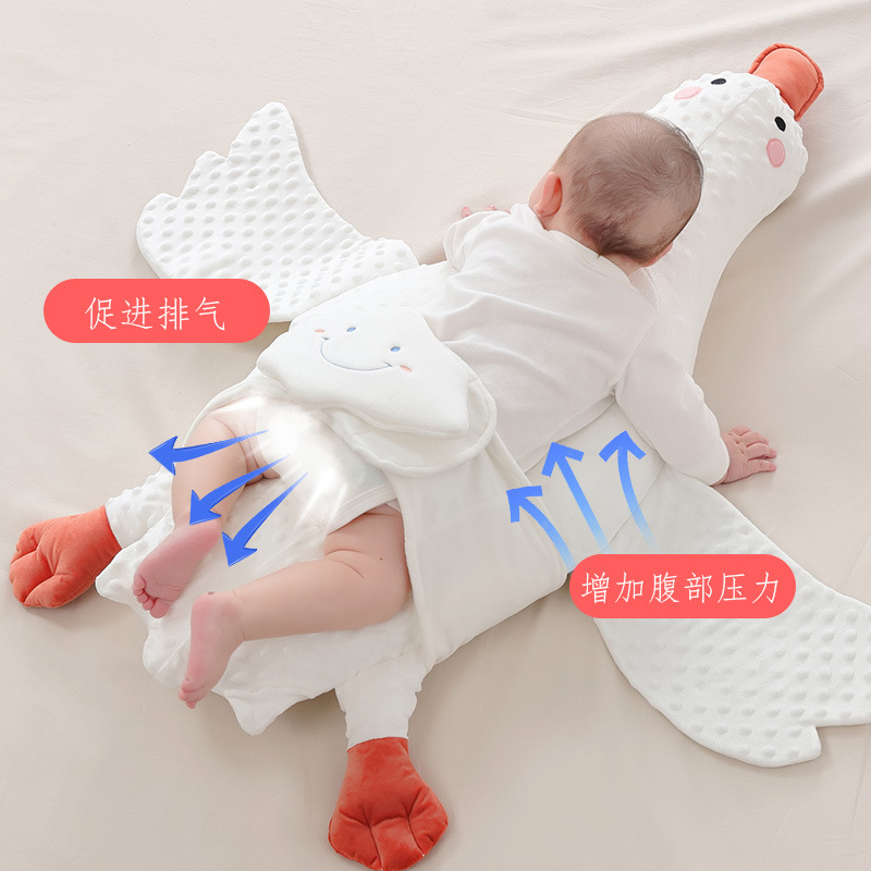 婴儿趴睡排气枕大白鹅安抚枕头防吐奶抱枕排气枕
