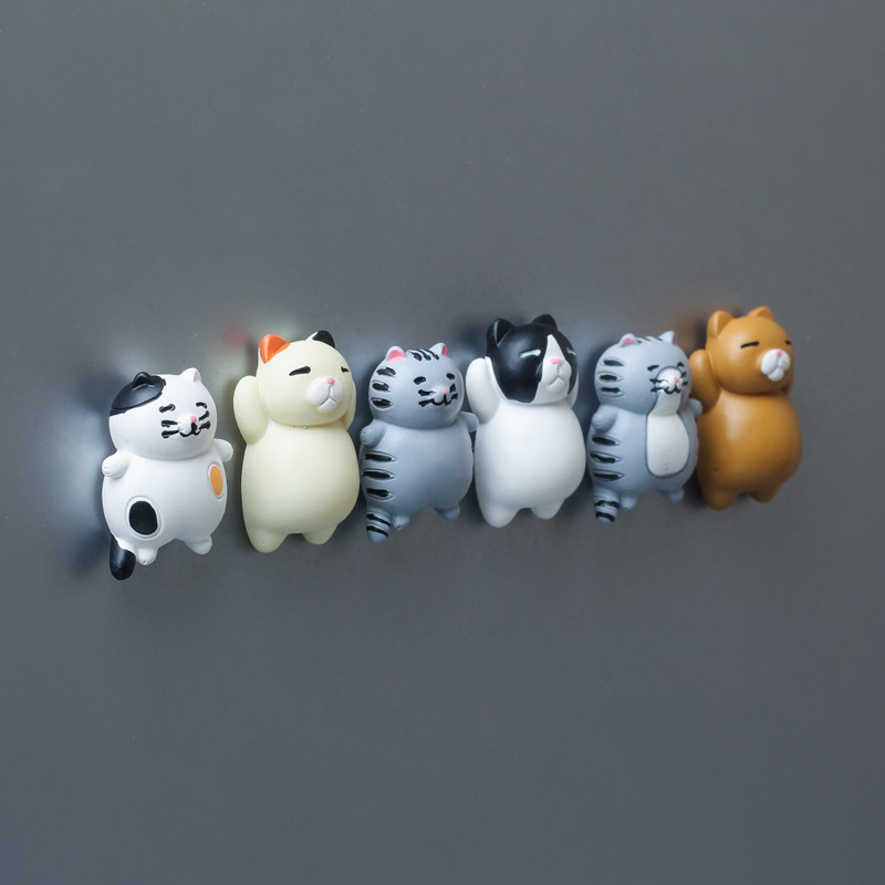ウォームシリーズ 日本の癒しの横たわるかわいい太った猫 立体マグネットバックル マグネットステッカー 磁気黒板ステッカー 冷蔵庫ステッカー|undefined