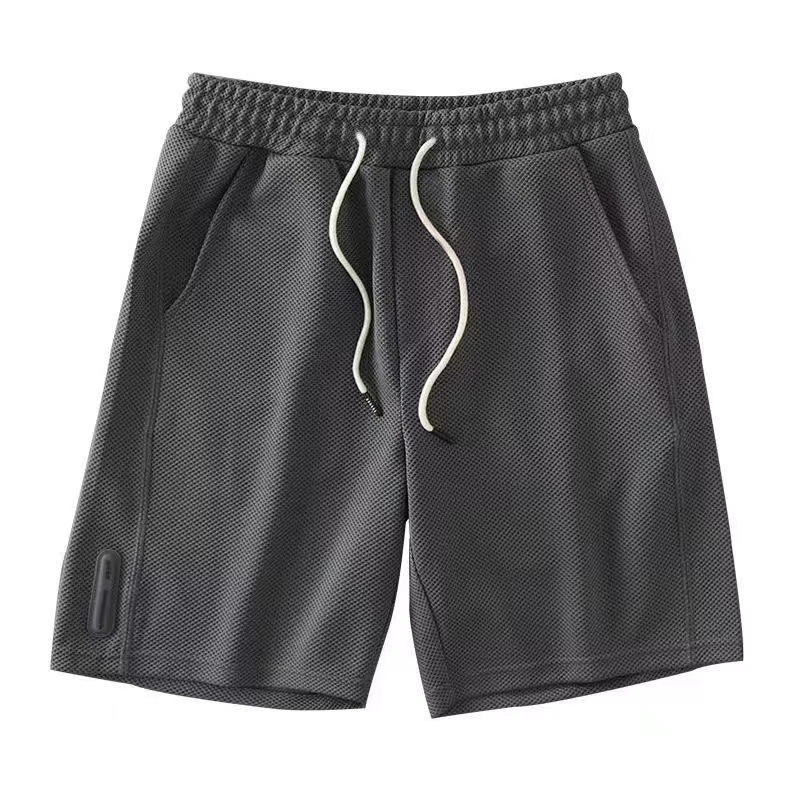 Shorts Waffle para hombres, verano, todo fósforo, estilo de Hong Kong, nueva tendencia, transpirable, deportes, hombres de moda, rectos, casuales y cómodos