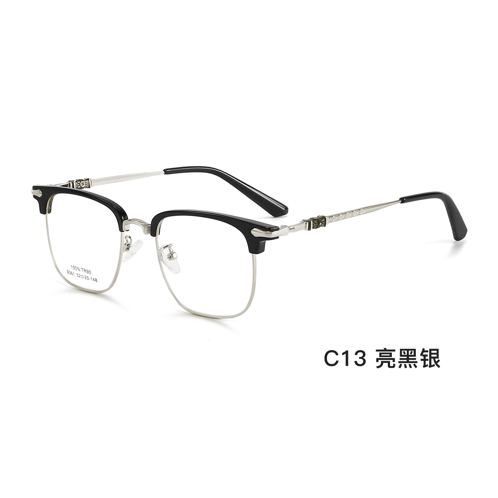 Moda Red negocio ceja marco hombres Pu Shuai gafas marco Luz de lujo todo partido gafas Danyang al por mayor