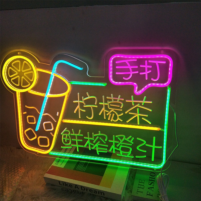 Lámpara de neón personalizada lámpara led cartel letras red fondo pared letrero decoración de mercado nocturno