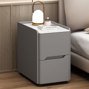 Wholesale All Solid Wood Mini Small Bedroom Installation-Free Bedside Table Bedroom Simple Modern Ultra-Narrow Bedside Light Luxury Storage