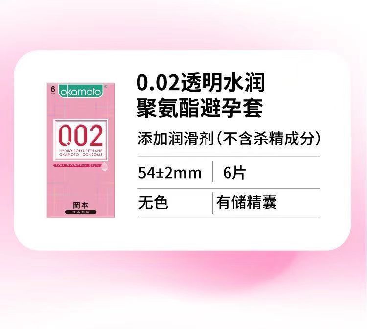 Okamoto 002 Polyurethane Condoms, Transparent, Moisturizing, 6-Pack, Ultra-Thin, Medium — detail image 19