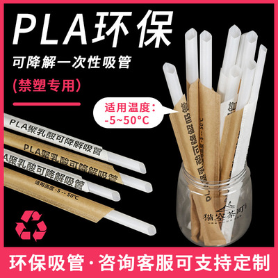 聚乳酸可降解PLA吸管一次性纸质单独包装珍珠奶茶独立吸管粗|ru