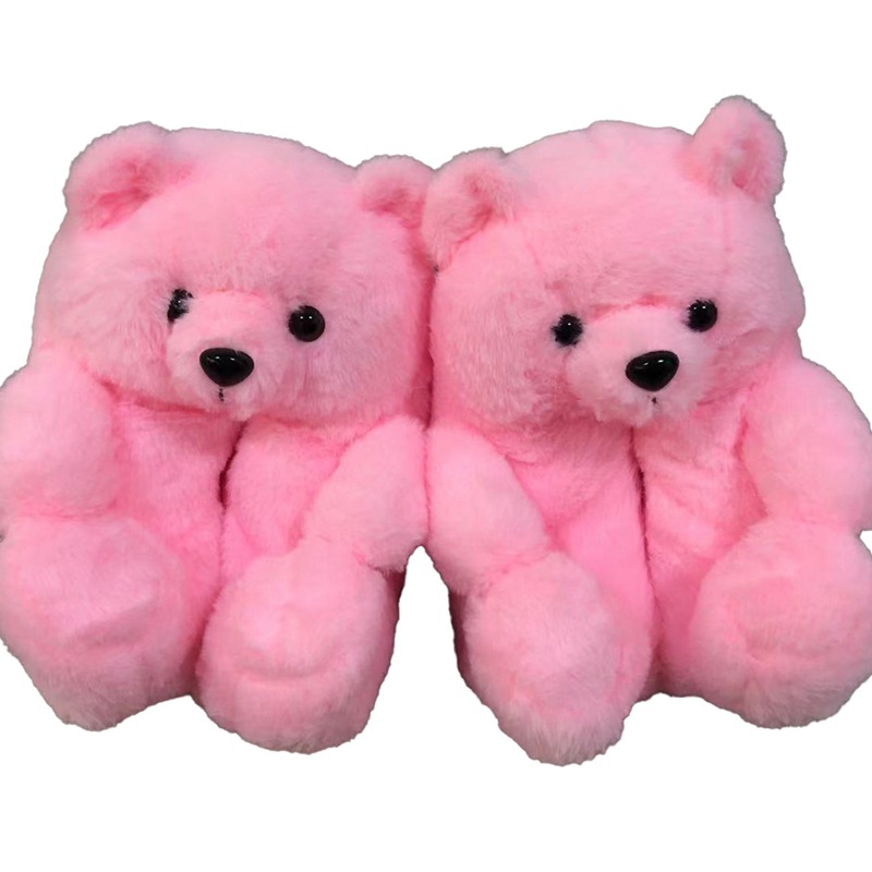 En stock oso de peluche zapatillas piso hogar felpa engrosada algodón zapatos calientes fábrica