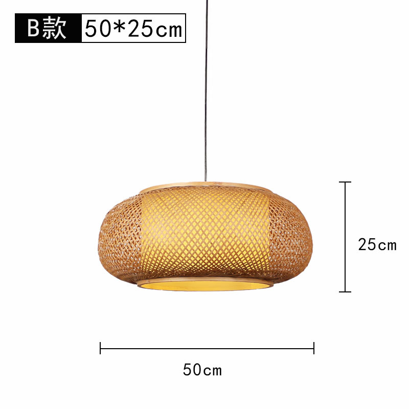 Lámpara de araña tejida de bambú Restaurante chino Lámpara de salón de té de linterna de bambú Restaurante japonés Sombrero de paja Lámpara de araña tejida de ratán B & B