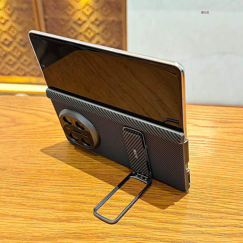 Huawei matex6 携帯電話ケース カーボンファイバー x5 コレクション リストバンド ホルダー x3 中央軸落下防止折りたたみレザーケースに適しています。|undefined