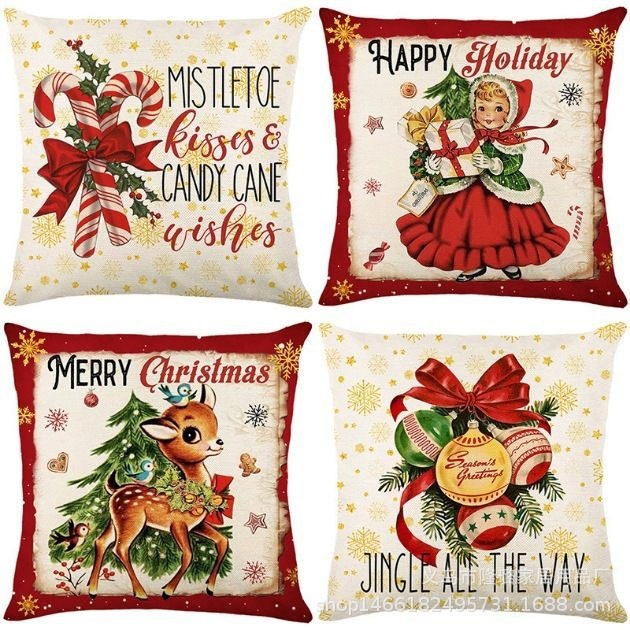 Navidad almohada cubierta de decoración para el hogar almohada de la sala de estar sofá cojín cubierta de dormitorio almohada de cabeza fábrica al por mayor