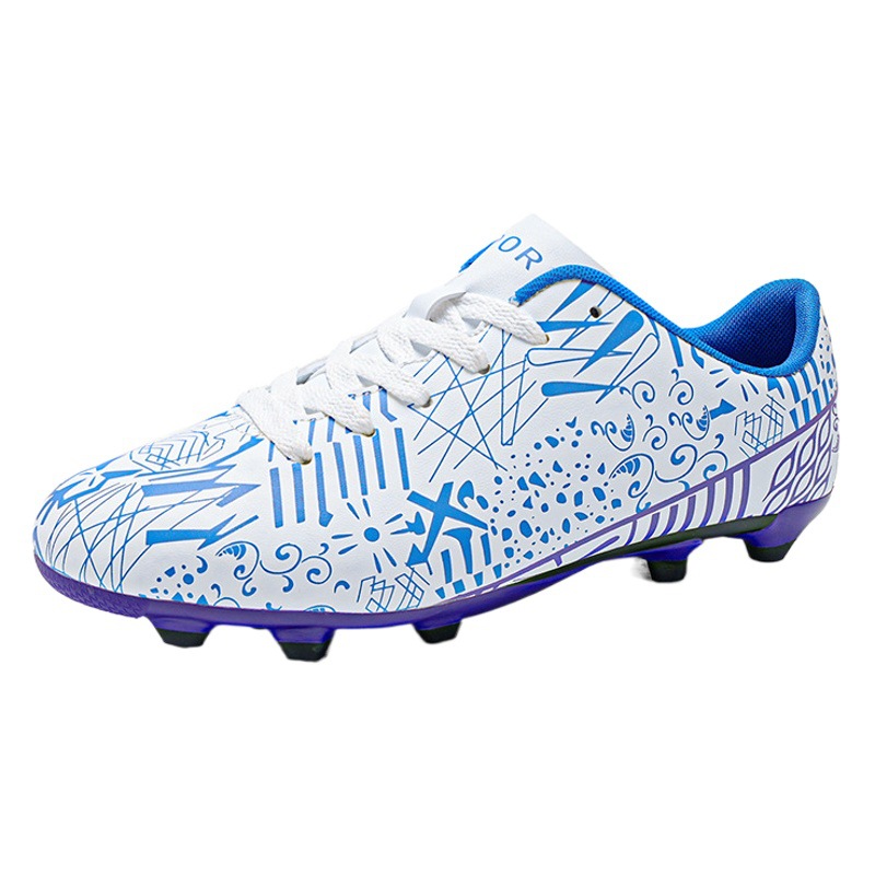 Factory Straight-Haired Football Shoes with Broken Nails and Long Nails Ag Artificial Grass Football Shoes Professional Competition Training Shoes Cross-Border Models
