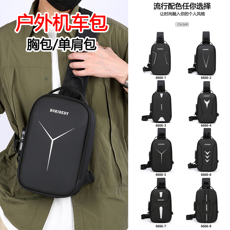 Wholesale Summer Hard Shell Multifunctional Men's Shoulder Bag Cycling Waist Bag Outdoor Rider Motorcycle Motorcycle Crossbody Bag
