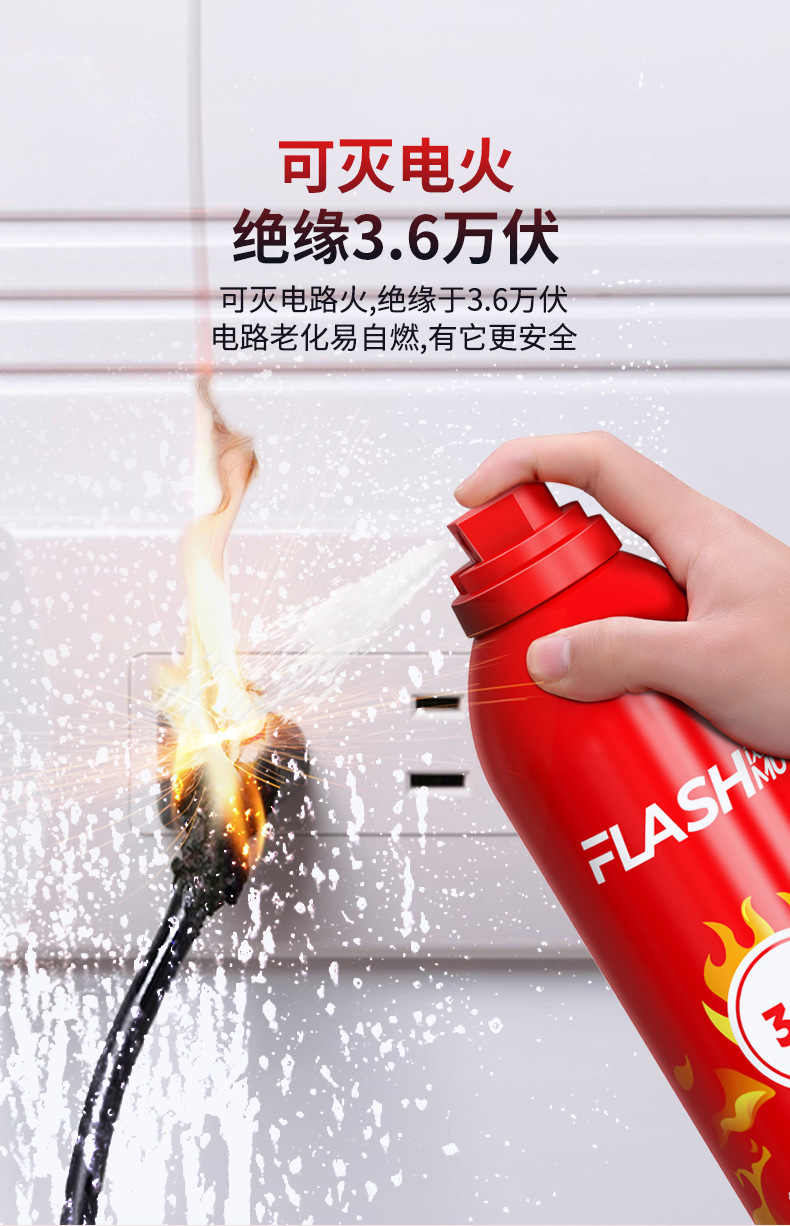 21B Vehicle-Mounted Fire Extinguisher 360-Degree Water-Based Fire Extinguisher Portable Car Home Kitchen Fire Equipment