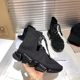 Factory Direct Sales New Paris Socks Shoes 2024 Knitted Couple Spring & Fall Casual Shoes High Top Thick Sole Men's and Women's Elastic