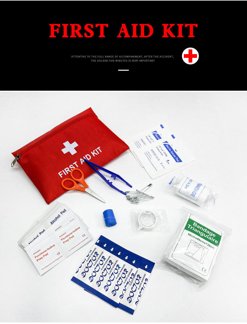 Cross-Border Export Car Emergency Kit First Aid Kit 12-Piece Set Household First Aid Supplies Portable Small First Aid Kit