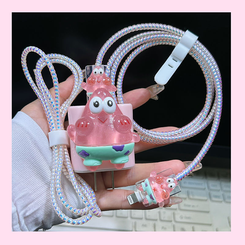 [Paat Star] Apple 고속 충전 20w에 적합 - 충전 헤드 보호 커버 + 데이터 케이블 보호 + 헤드폰 케이블 보호