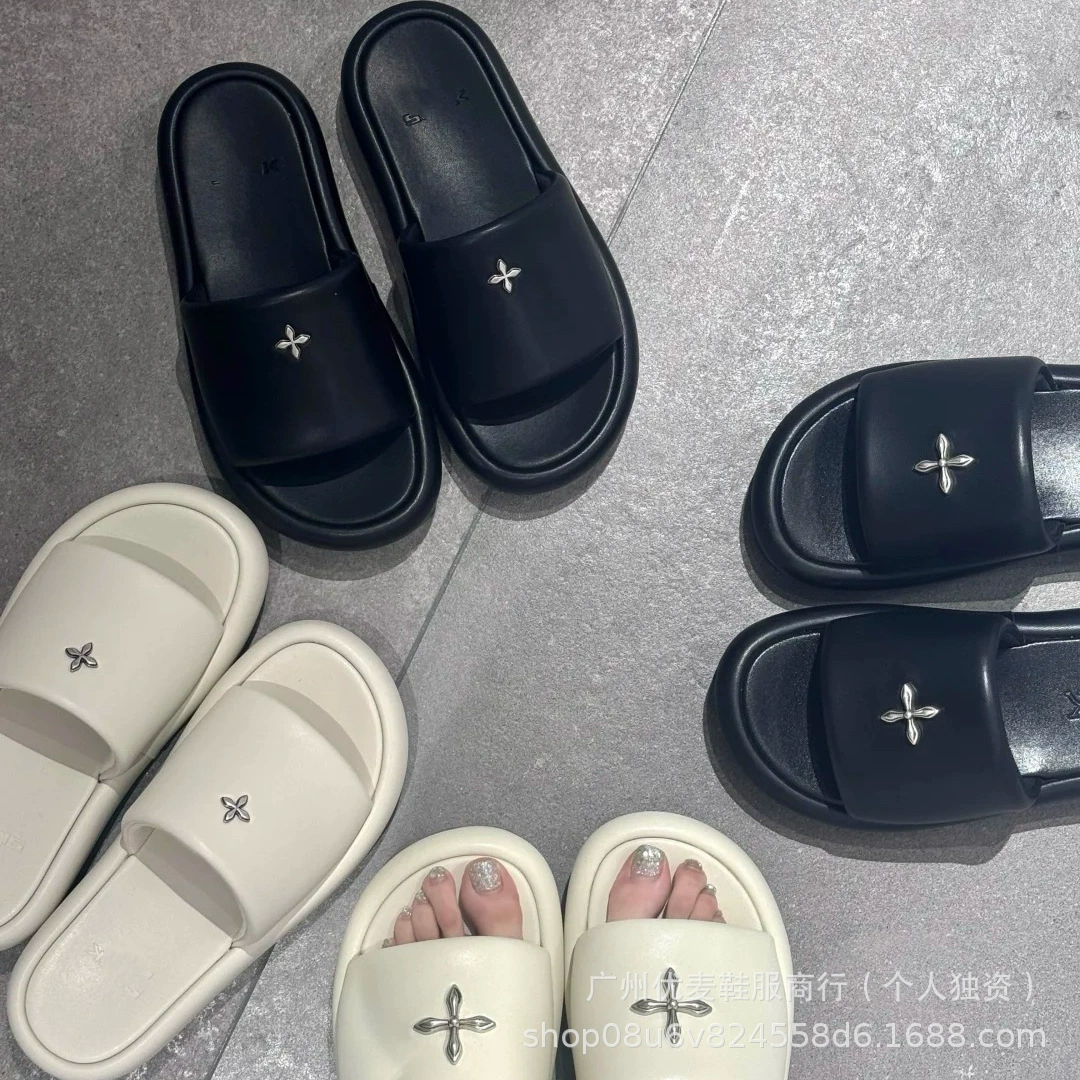 Высокая версия 25 новых шлепанцев SK Cross Badge летом носить толстый фон