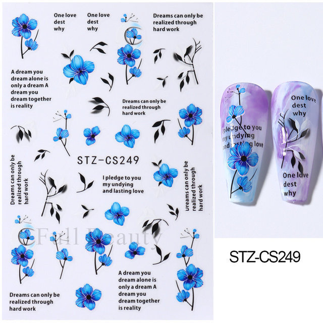 新しいネイルシール夏3d小清新アニメドーパミン愛花バックゴム爪貼り卸売りnail|undefined
