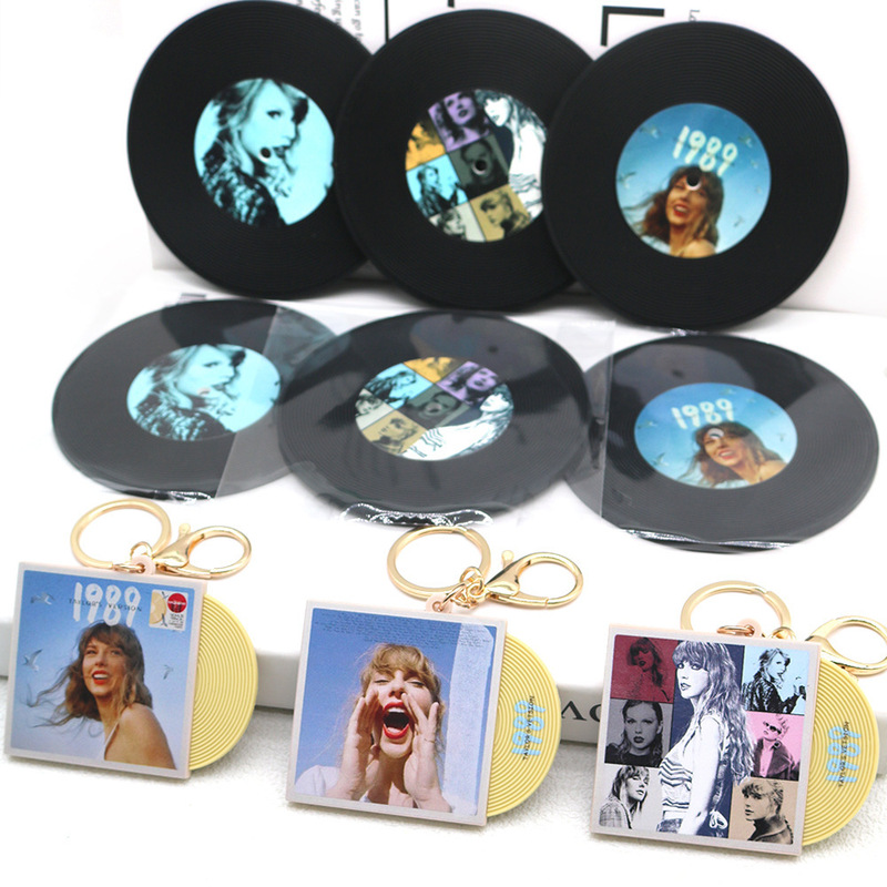 Singer Taylor Swift Taylor Swift keychain ring coaster record schoolbag pendant key chain