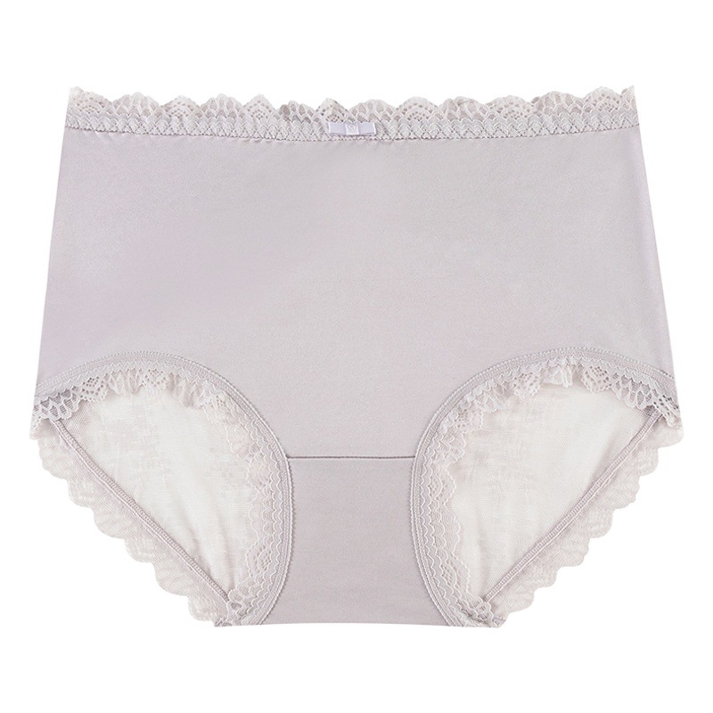 Satén cintura alta sexy ropa interior de las mujeres del vientre de encaje contrayendo espalda hueco algodón entrepierna más tamaño cadera levantamiento transpirable calzoncillos verano