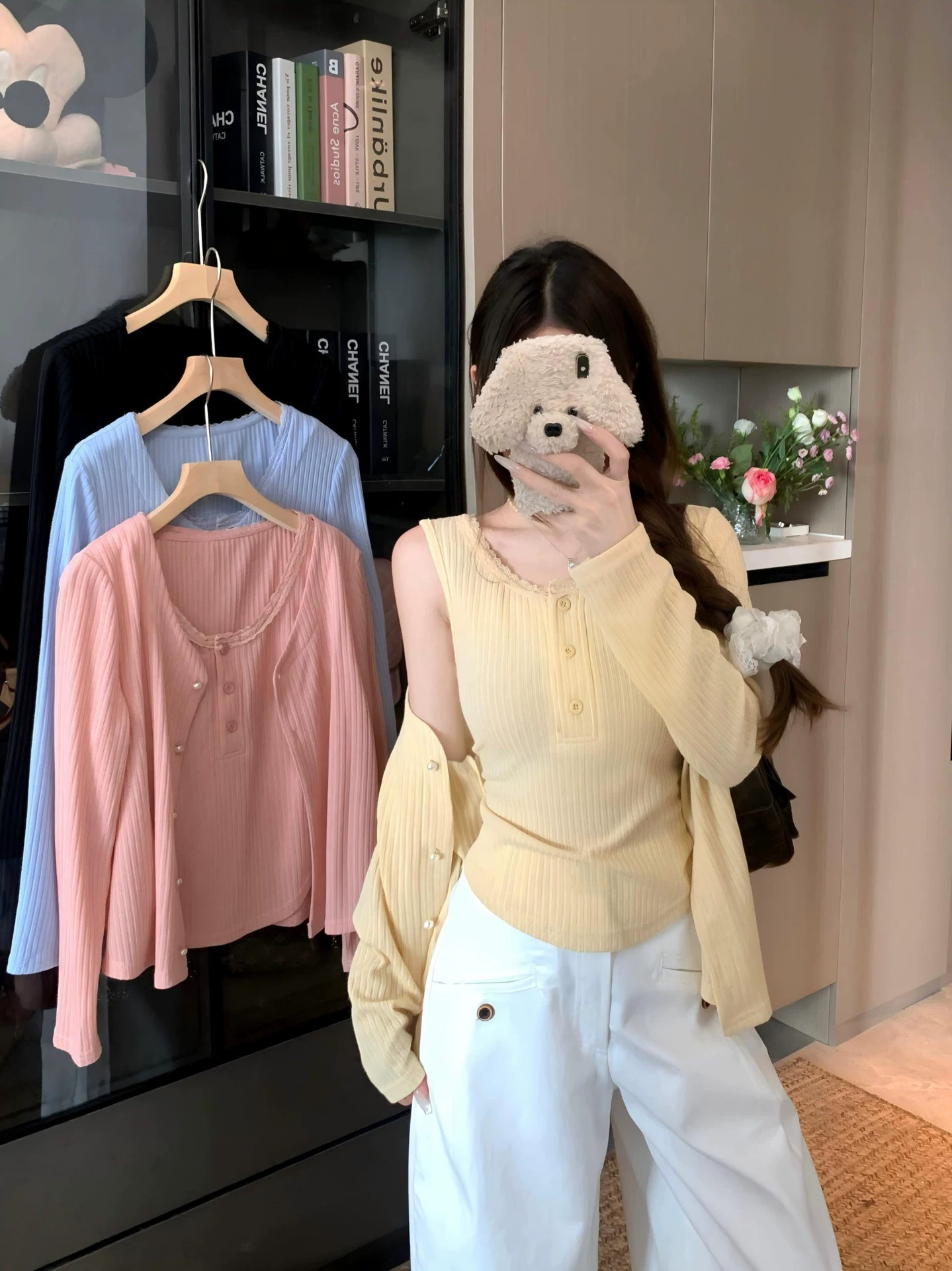 Милый кардиган, весенняя куртка, модный топ с чашечками, комплект, plus size, французский стиль.
