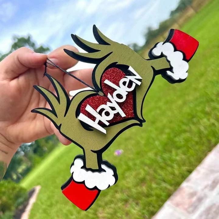 Кросс-бордер новый продукт Grinch украшение зелёное имя Рождество украшение Рождественская серия деревянное украшение
