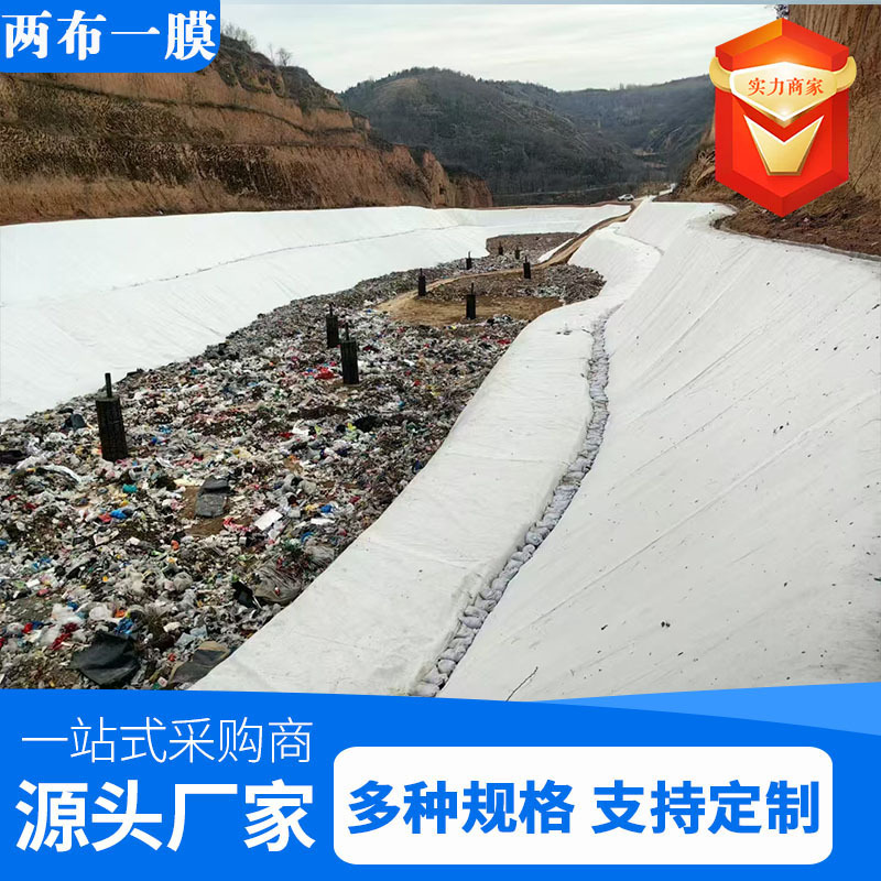 垃圾场聚酯长丝复合土工膜蓄水池河道防渗两布一膜长丝复合土工膜