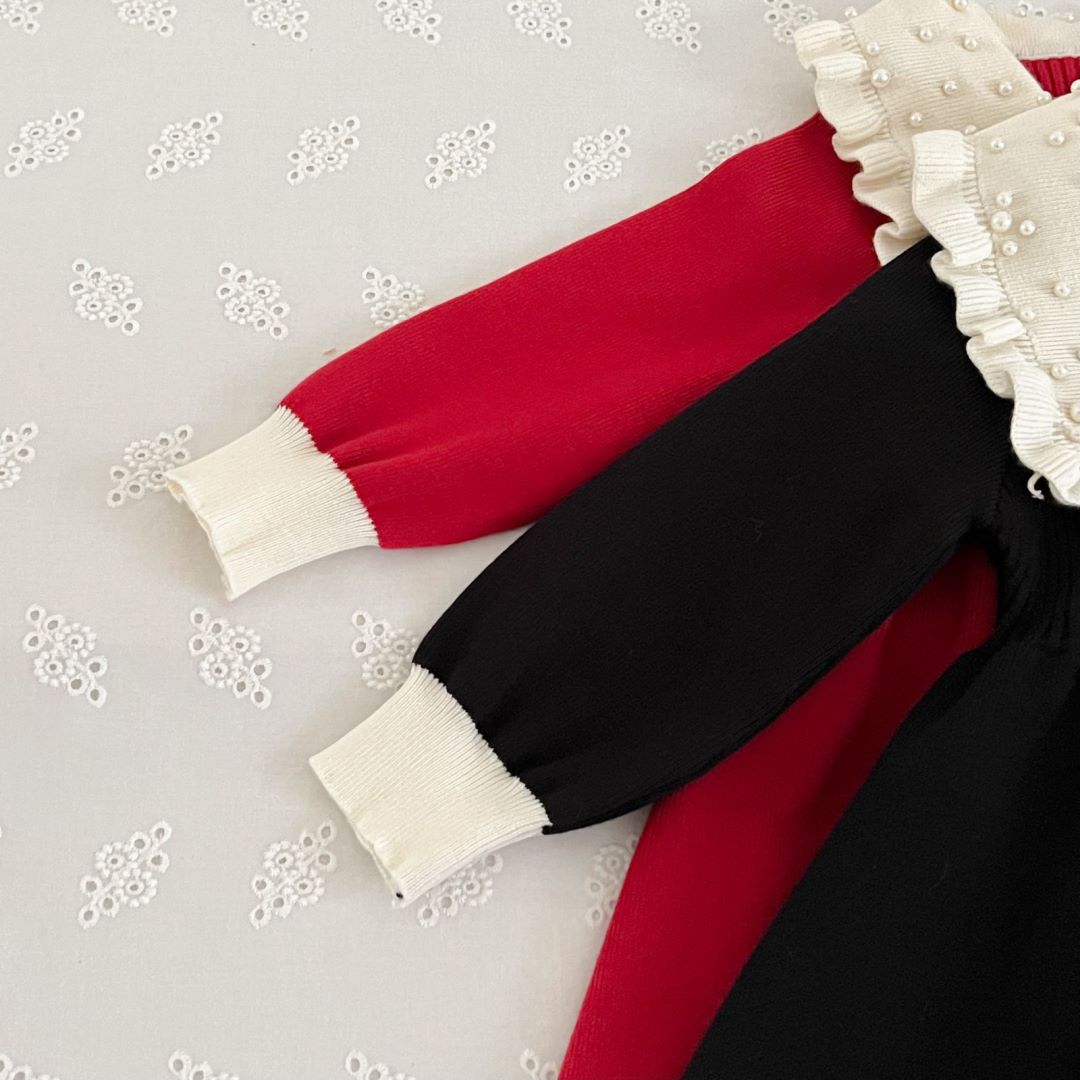 Gonna alla moda per bambina nuova 2023 Bambina principessa Abito con collo a bambola per bambini Autunno e inverno da donna_voghion.com