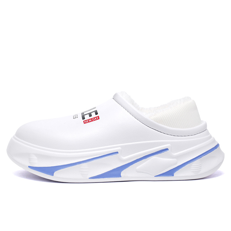 Zapatos de algodón para hombres 2025 invierno hogar más zapatillas de algodón grueso de terciopelo para parejas en interiores y exteriores tractor de algodón todo incluido impermeable