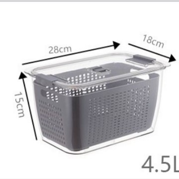 Refrigerador fresco caja de almacenamiento de frutas y verduras congeladas cesta de drenaje de calidad alimentaria hogar sellado separado caja de organización