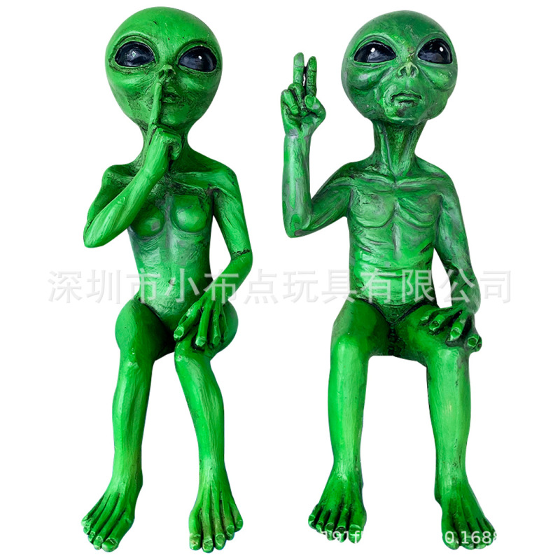 Resin statue樹脂宇宙人ufo屋外小人花園像装飾|undefined