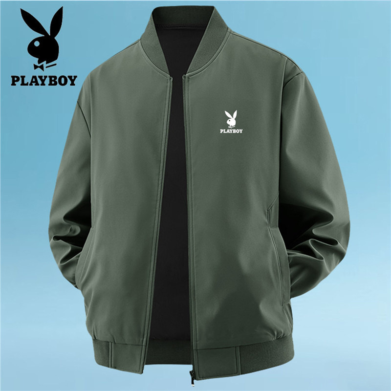 Playboy Baseball Collar Jacket Men's Spring and Autumn New Waterproof Breathable Windbreaker Casual Simple Jacket