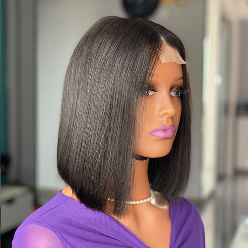 2X6DoubleDrawn Chinese Bone Straight Hair Front Lace Wig Xuchang Real Hair