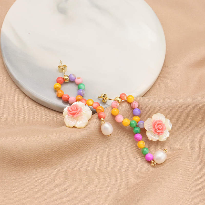 Pendientes de perlas naturales de alta gama originales, aretes de perlas coloridas de plata 925 para mujer, aretes sencillos, modernos y versátiles.