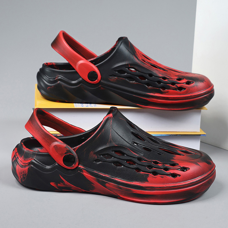 Outdoor Summer Sandals for Men, Beach Shoes, Stylish Slippers, Trendy Korean Style Home Sandals, Half-Slipper Clogs