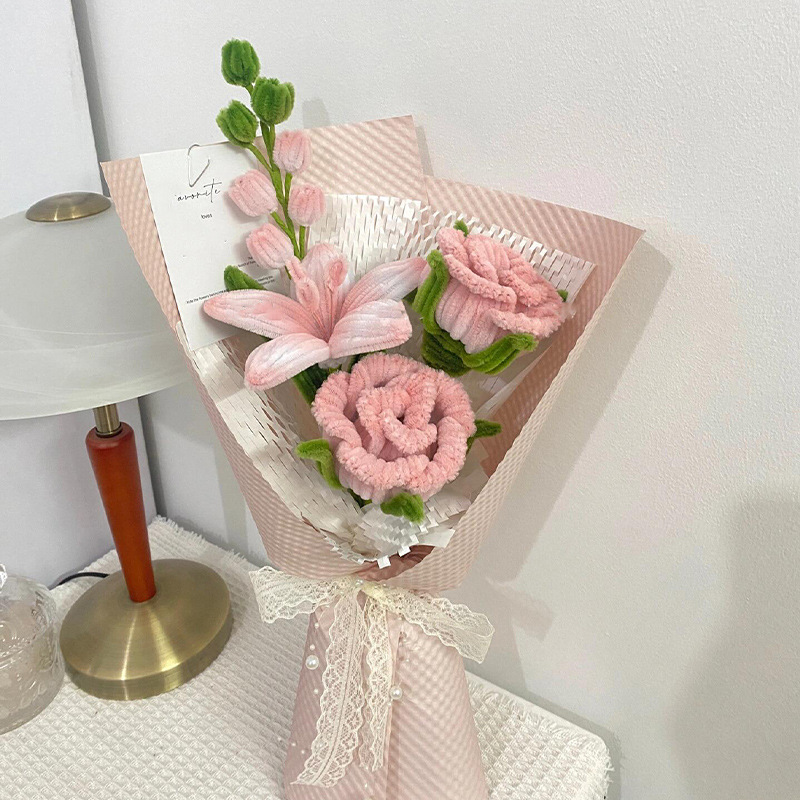 Youjian 手作りチューリップブーケツイストスティックブーケ素材パッケージ誕生日フルセット結婚式バレンタインデーギフト|undefined