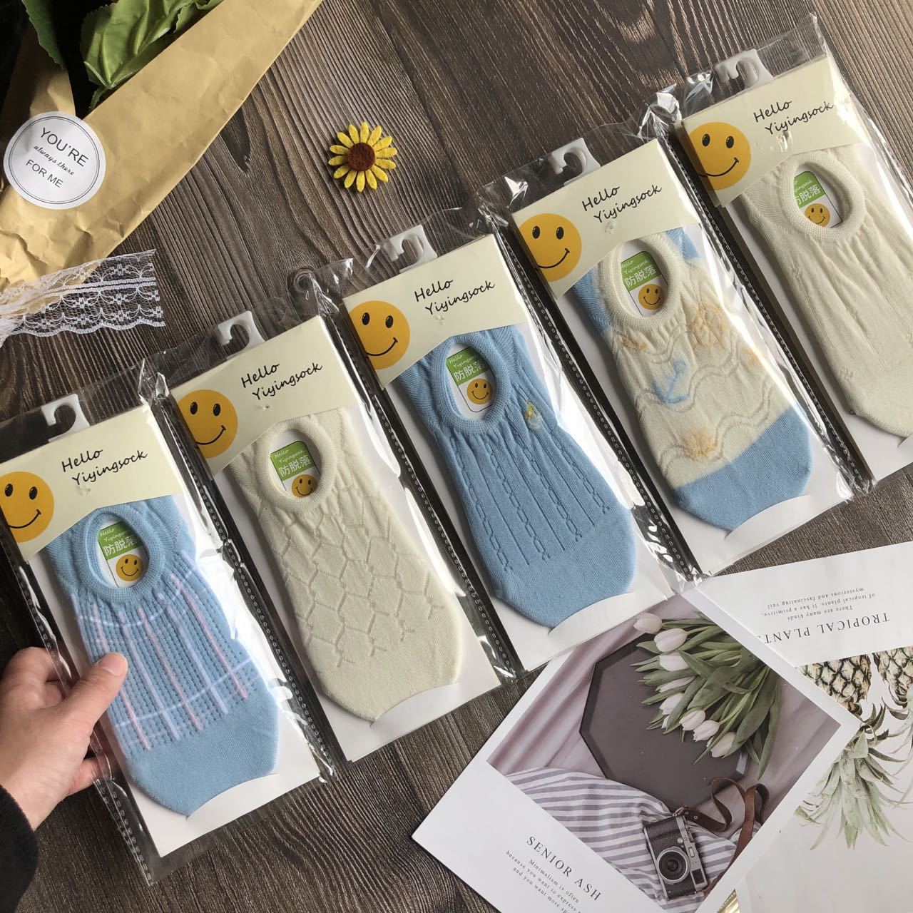 ¡Calcetines buenos de gama alta de verano delgados! Para el comercial Super 10 pares ins calcetines invisibles de mujer de corte bajo malla barco Calcetines