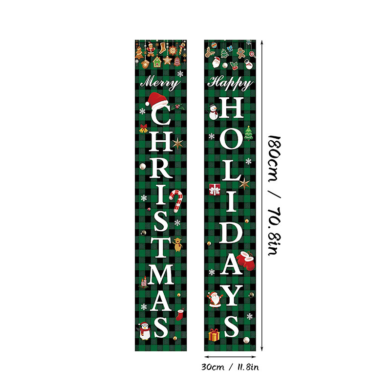 2025 クロスボーダー新クリスマスカプレットクリスマスパーティー装飾グリンチドア吊りホリデー装飾ドアカーテン|undefined