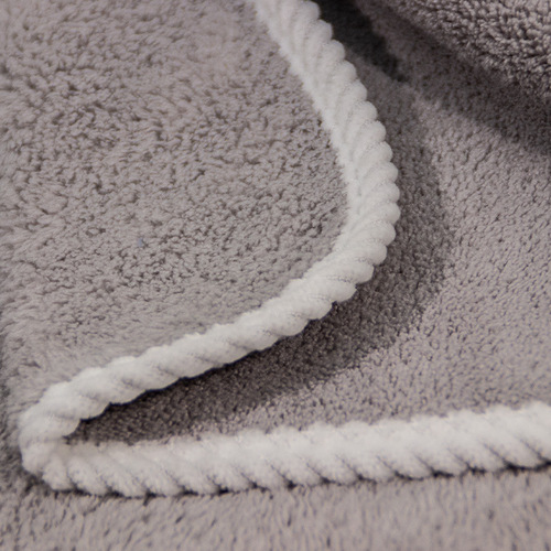 Manufacturer wholesale coral velvet towel, non-shedding, strong water absorption, quick drying, skin-friendly face towel, embroidered edge face towel