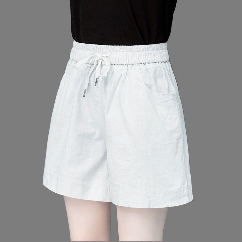 Washed Cotton Summer High-Waisted Shorts for Women, Loose Fit, Slimming, Korean Style, Casual Wide-Leg Five-Point Pants, Trendy on Instagram Washed Cotton Summer High-Waisted Shorts for Women, Loose Fit, Slimming, Korean Style, Casual Wide-Leg Five-Point Pants, Trendy on Instagram
