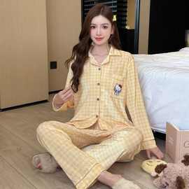 秋冬季新款加厚洋气睡衣女金丝绒 女款M-XXL4码时尚家居服套装潮