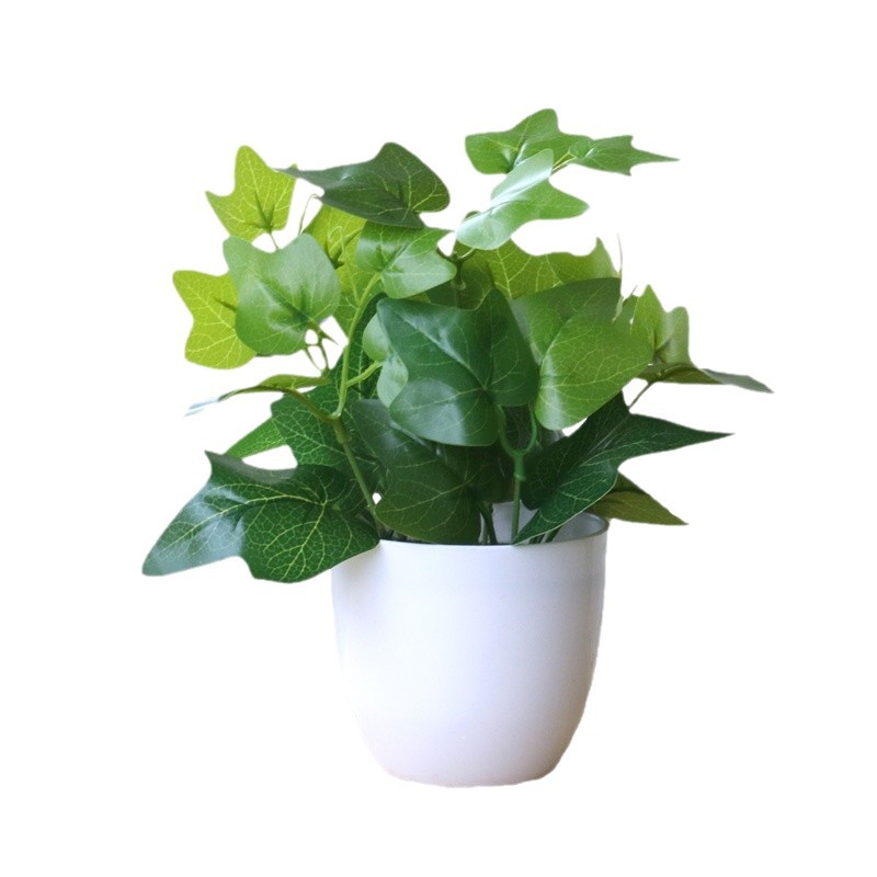 Planta artificial en maceta verde rábano hoja boda partición decoración hoja persa venta al por mayor centro comercial verde árbol artificial paisaje hierba