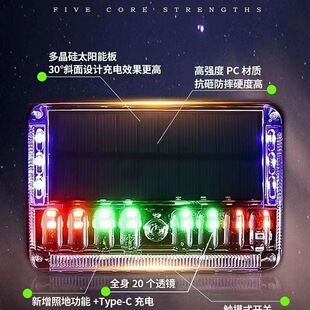 Truck Solar-Powered Side Lights, Strobe Warning Lights, Ground Lights, Semi-Trailer Side Lights, Strong Magnetic Anti-Rear-End Collision Lights, No Wiring Required