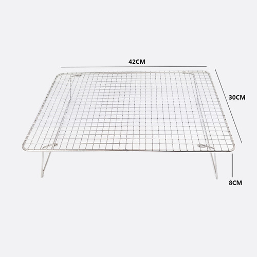 Cake cooling rack 304 stainless steel rectangular chiffon cake drying net three-layer foldable baking tools bold