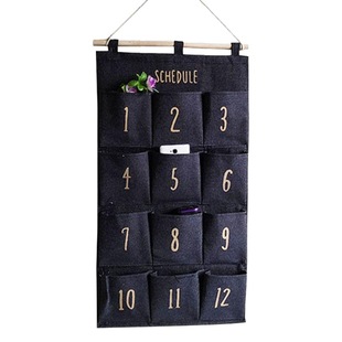 Cowboy Month 12 Bag Hanging Bag Storage Bag Wall Hanging Storage Bag Digital Mobile Phone Hanging Bag Dormitory Door Rear Grocery Bag