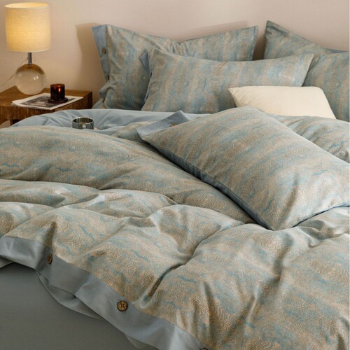 High-end thickened brushed│button-style four-piece set of pure cotton sheets and duvet covers, retro American-style high-end bedding