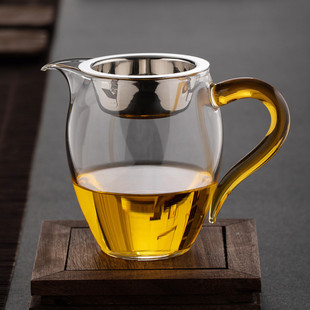 Glass Fair Cup with Tea Filter, Thickened Heat-Resistant Household Tea Divider, Tea Strainer Set, Kung Fu Tea Accessories