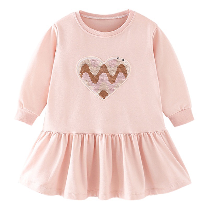 En stock malwee vestido de las niñas otoño nuevo cuello redondo Vestido de manga larga vestido de princesa occidental de los niños europeos y americanos