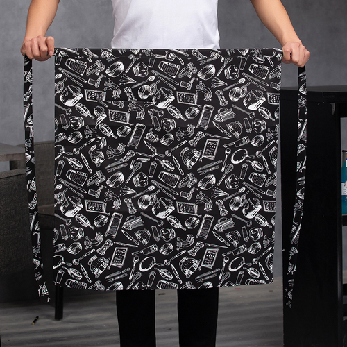 Chef's Workwear Apron, Half-Length Unisex Design—Ideal for Hotel, Restaurant, Back-of-House, and Commercial Food Service