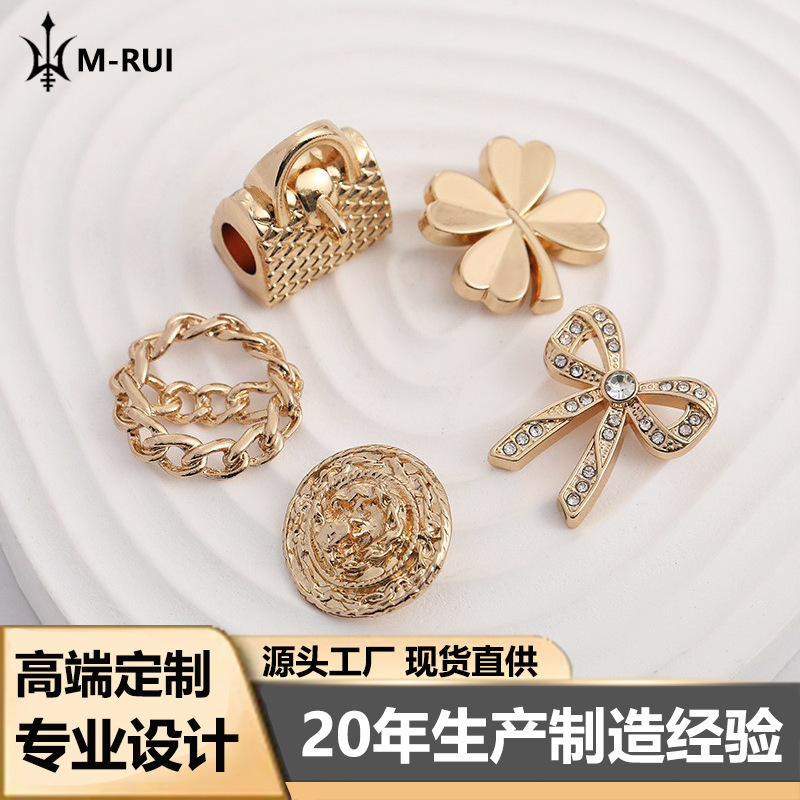 Small Chanel Style Button High-grade Five-piece Set Combination Metal Button Shirt Sweater Cardigan Jacket dress Button